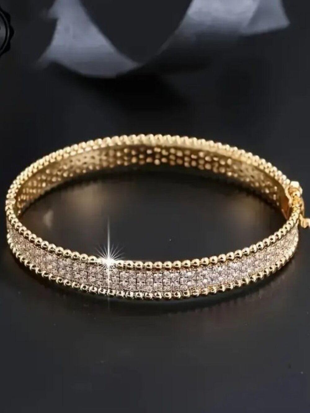 Hypoallergenic 18K Gold-plated 925 Sterling Silver Bracelet Sparkling Star CZ